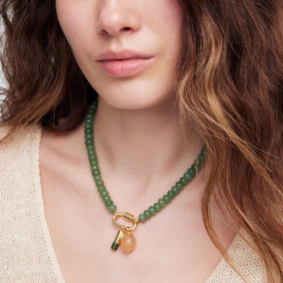 Madewell Semiprecious Beaded Lemon Charm Necklace - Picture 1 of 2